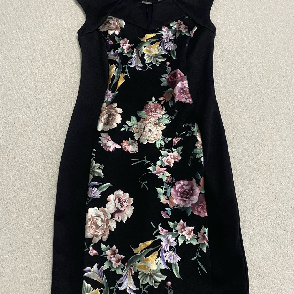 Enfocus Studio Black Floral Midi Dress